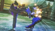 Kazuya Mishima (left) wearing an alternative outfit and fighting Paul Phoenix (right) in Tekken 6.
